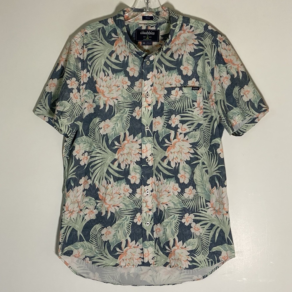 Chubbies Shirt Mens Medium Multicolor Floral Friday Casual Beach Cruise Vacation